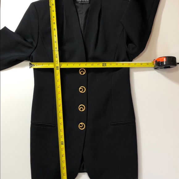 Tahari Classics Wool Long Length Black Blazer - Picture 5 of 8